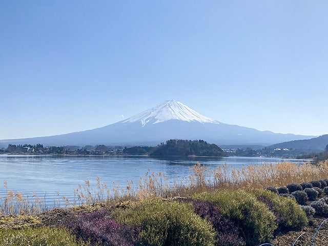 河口湖から見る富士山